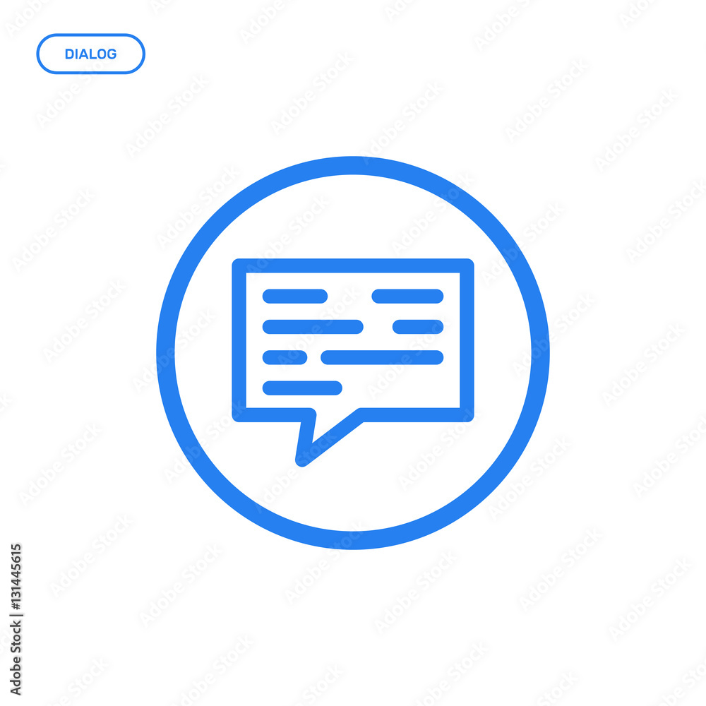 Poster vector illustration of flat line icon. graphic design concept of dialog. use in web project and appl