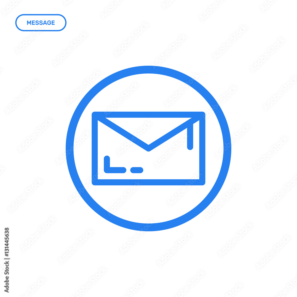 Poster vector illustration of flat line letter icon. graphic design concept of message. use in web project 