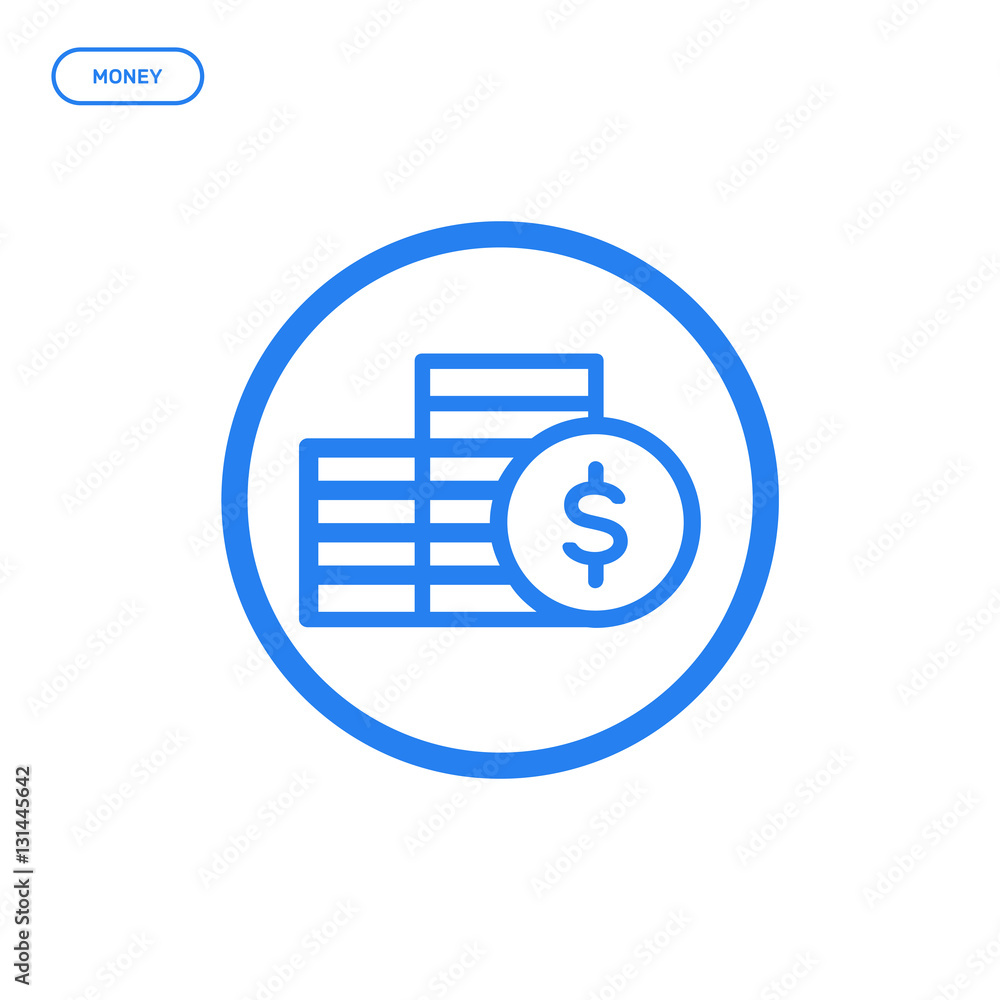 Aufkleber vector illustration of flat bold line coins icon. graphic design concept of money. use in web projec