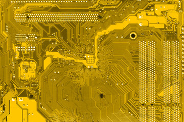 yellow motherboard backside