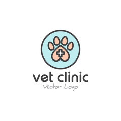 Vector Icon Style Illustration Logo for Veterinary Clinic or Shop