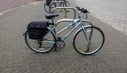 Fototapeta na wymiar Transport bicycles on a street in England