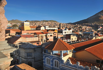 View of the Bolivian city Potosi at sunset
 - obrazy, fototapety, plakaty