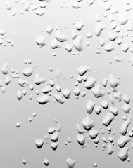 water drops on a white background