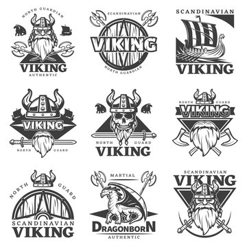 Vintage Viking Label Set