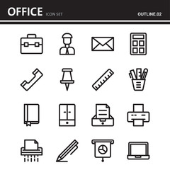 business and office outline icon design - set 2