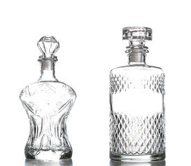 Liquor decanter made of glass isolated on white background,Cryst