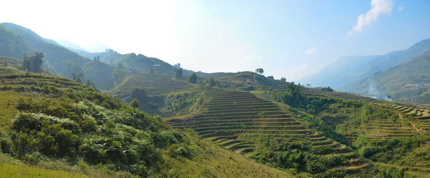 Vue panoramique rizières en terrasse - Sa Pa - Vietnam