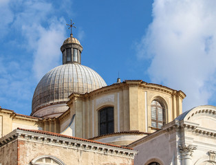 The dome of one of the temples of Venice in Italy