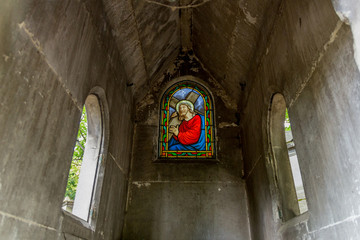 Illustration of the cemetery Pere Lachaise in Paris, France..