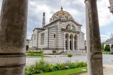 Illustration of the cemetery Pere Lachaise in Paris, France..