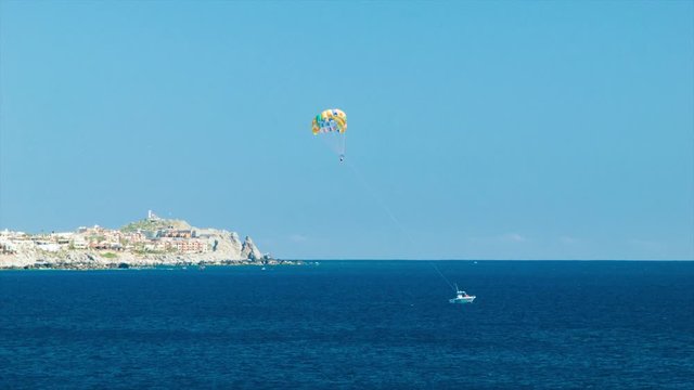 Parasailing Excursion in Cabo San Lucas Mexico on a Sunny Day off the Mexican Riviera Coast