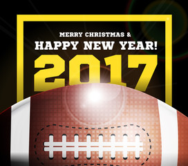 Happy New Year on the background of a ball for football