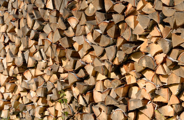 Firewood texture close up.