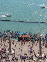 Columns in Piazza San Marco in Venice