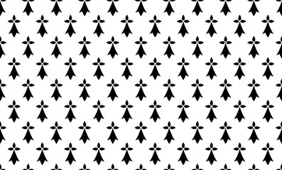 Black hermines - Breton symbols vector seamless pattern - obrazy, fototapety, plakaty