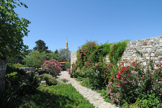 Les jardins du château Saint-Pierre à Bodrum en Anatolie