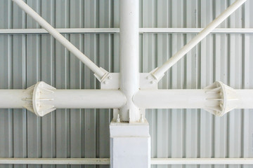 Steel structure at connection joint.
