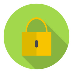 Lock long shadow flat icon.