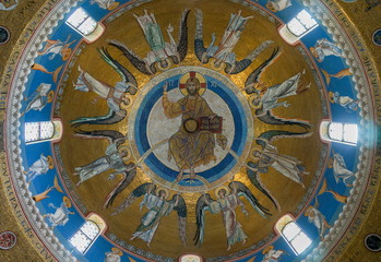 The fresco on the wall of the temple