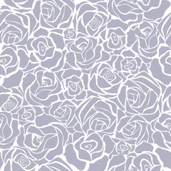 Seamless retro background with grey roses