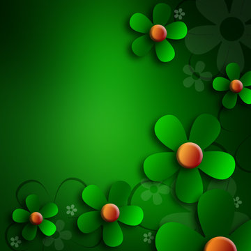 Abstract Green  Flower background