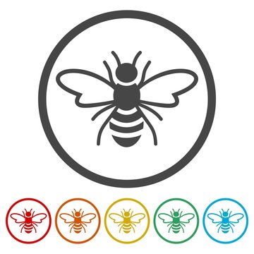 Bee Logo Sign Icon 
