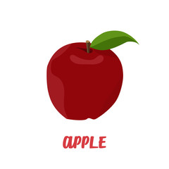 Apple icon in flat design on a white background. Vector illustration