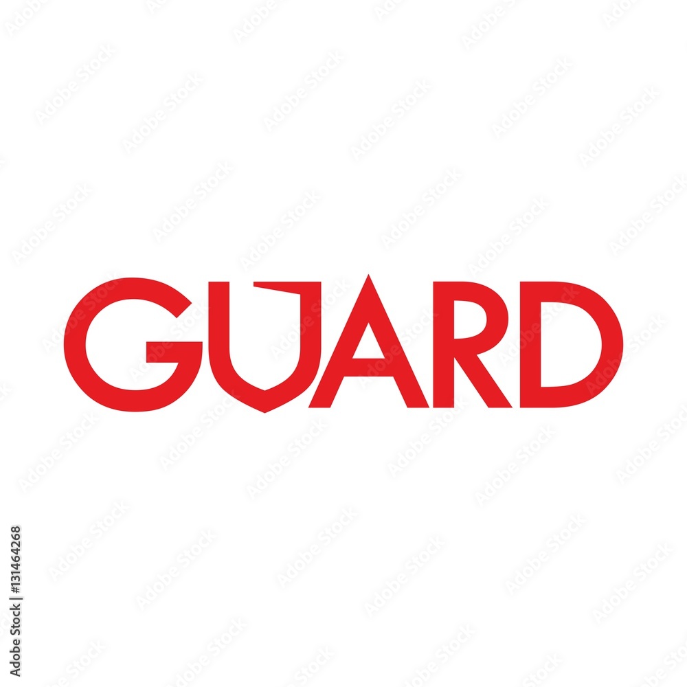 Canvas Prints guard logo vector with shield symbol on the letter u.