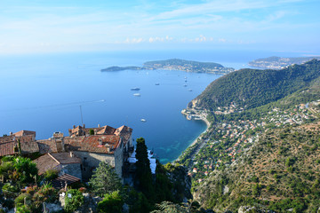 Fototapeta na wymiar View of Cote d'Azur from Jardin botanique d'Eze
