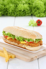 Chickenburger Chicken Hühnchen Burger Hamburger frisch Fleisch