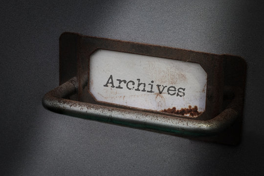 Old Filing Cabinet Label , Archives