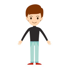 Beautiful vector cartoon fashion boy.