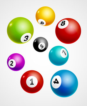 Bingo lottery balls numbers background. Lottery game balls. Lotto winner