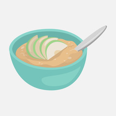 Useful oatmeal with fruit