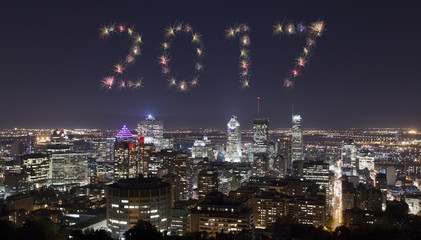 2017 Montreal Firework New Year Concept