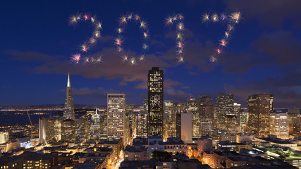 2017 San Francisco Firework New Year Concept