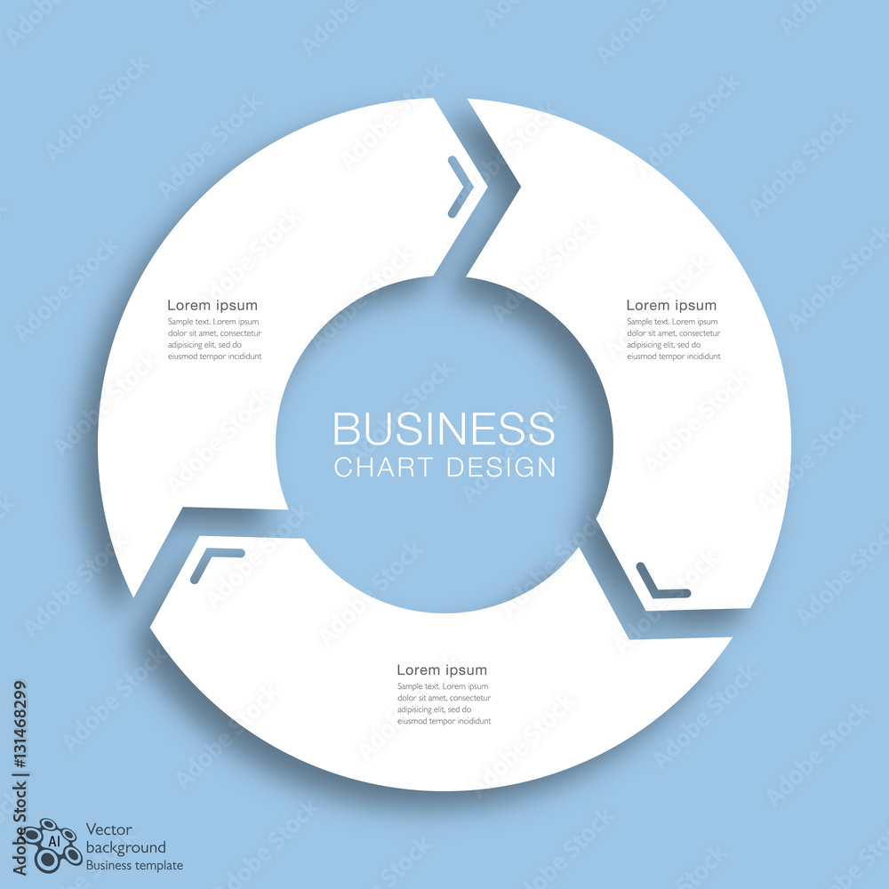 Canvas Prints business chart design 3-step #vector graphic