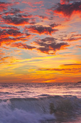Fototapeta premium Vila Gale Beach at Sunset. In Albufeira, Algarve, Portugal