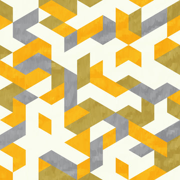 Seamless Golden Pattern of geometric shapes

