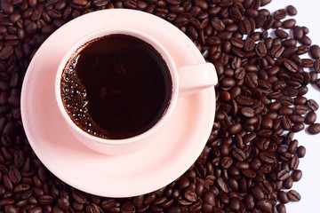 Fototapeta premium Coffee cup and beans