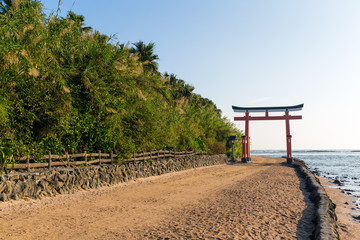 Fototapeta na wymiar Aoshima Shrine in Aoshima Island