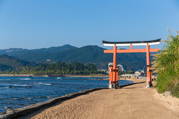 Japanese gate on aoshima Island