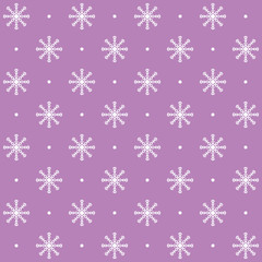 Dotted snowflake pattern. Seamless vector winter background