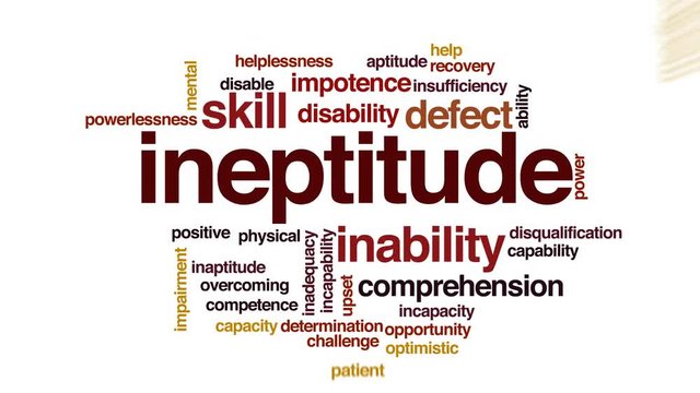 Ineptitude animated word cloud.
