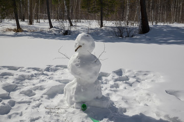 Snowman on the river Olkha