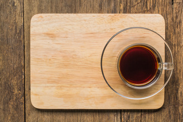  coffee on wooden background