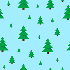 Christmas trees pattern. Seamless pattern of Christmas tree.  Vector illustration