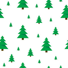 Christmas trees pattern. Seamless pattern of Christmas tree. Vector illustration. isolated