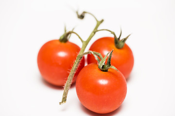 cherry tomatoes on white background